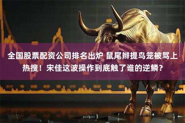 全国股票配资公司排名出炉 鼠尾辫提鸟笼被骂上热搜！宋佳这波操作到底触了谁的逆鳞？